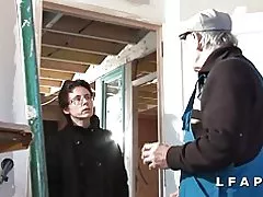 Olgun Fransız ciddi sodomisee bir tecavüz papy ile içinde